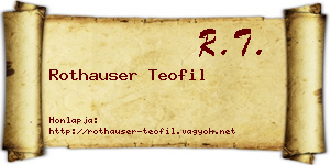Rothauser Teofil névjegykártya